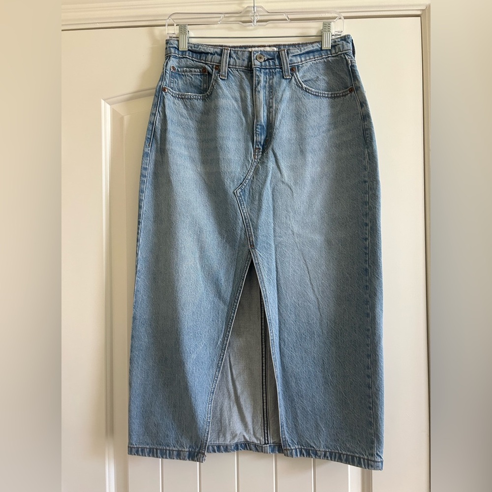 Abercrombie & Fitch Light Blue Denim Skirt